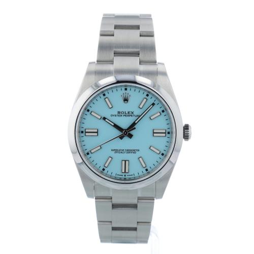 Gents Rolex Oyster Perpetual 41 124300 Steel case with Turquoise Blue dial Gents Rolex Oyster Perpetual 41 124300 Steel case with Turquoise Blue dial