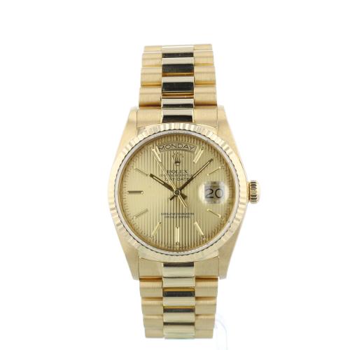 Gents Rolex Day Date 18038 18ct Yellow Gold case with Champagne Tapestry dial Gents Rolex Day Date 18038 18ct Yellow Gold case with Champagne Tapestry dial