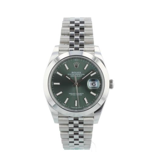 Gents Rolex Datejust 41 126300 Steel case with Mint Green dial Gents Rolex Datejust 41 126300 Steel case with Mint Green dial