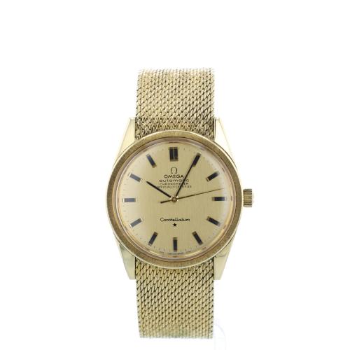 Gents Omega Constellation 23655436 18 CT case with Gilt dial
