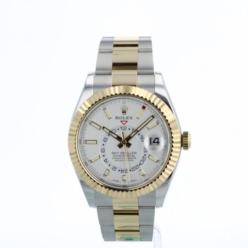 Gents Rolex Sky Dweller 326933 18ct Yellow Gold Stainless Steel case with White dial Gents Rolex Sky Dweller 326933 18ct Yellow Gold Stainless Steel case with White dial