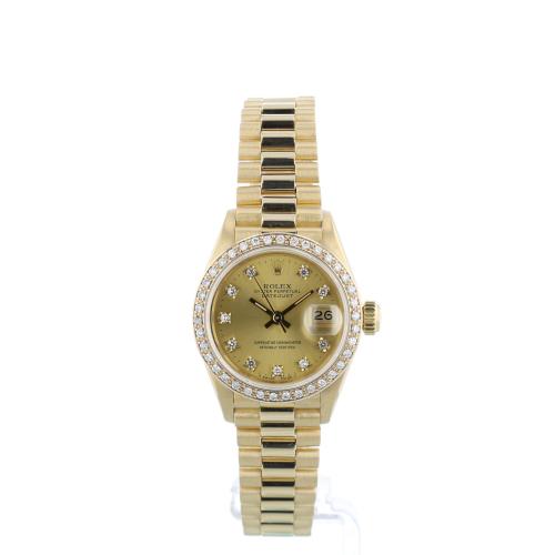 Ladies Rolex DateJust 69178 18ct Yellow Gold case with Champagne Diamond Set dial Ladies Rolex DateJust 69178 18ct Yellow Gold case with Champagne Diamond Set dial