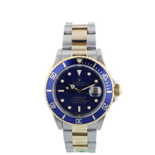 Gents Rolex Submariner Date 16613 18ct Yellow Gold   Stainless Steel case with Blue dial