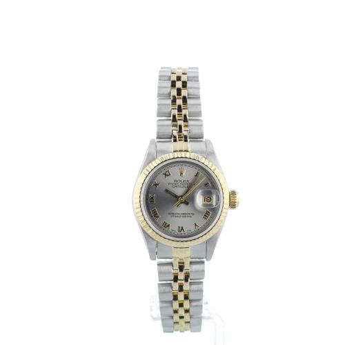 Ladies Rolex Datejust 69173 18ct Yellow Gold   Stainless Steel case with Silver dial