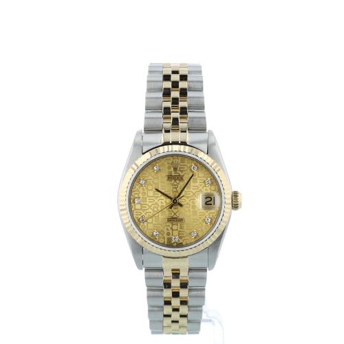 Ladies Rolex Datejust 68273 18ct Yellow Gold   Stainless Steel case with Jubilee dial