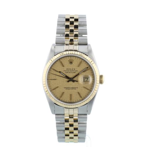 Gents Rolex Datejust 16233 18ct Yellow Gold   Stainless Steel case with Champagne Jubilee dial