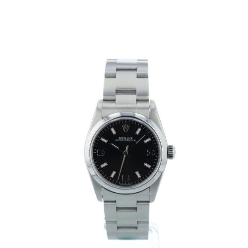 Ladies Rolex Oyster Perpetual 77080 Steel case with Black dial