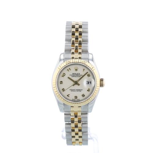 Ladies Rolex Datejust 179173 18ct Yellow Gold Stainless Steel case with Cream Jubilee dial Ladies Rolex Datejust 179173 18ct Yellow Gold Stainless Steel case with Cream Jubilee dial