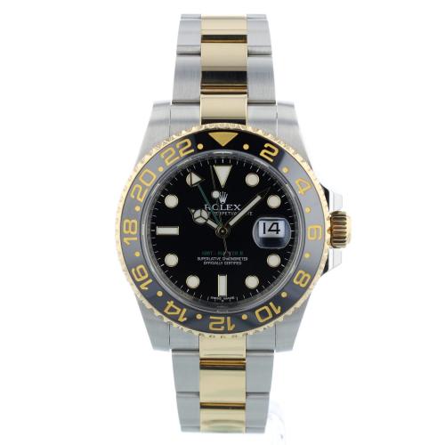 Gents Rolex GMT Master II 116713LN 18ct Yellow Gold Stainless Steel case with Black dial Gents Rolex GMT Master II 116713LN 18ct Yellow Gold Stainless Steel case with Black dial