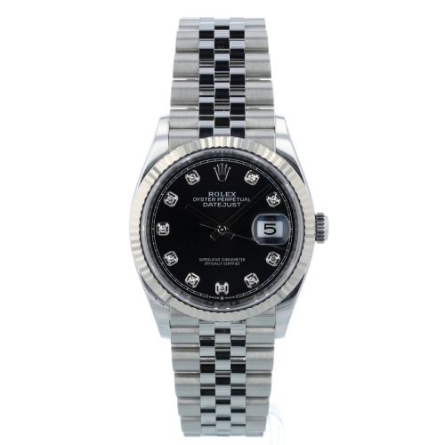Gents Rolex Datejust 36 126234 Steel case with Black Diamond dial