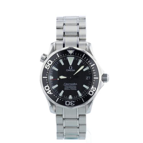 Gents Omega Seamaster 22525000 Stainless Steel case with Black Wave dial