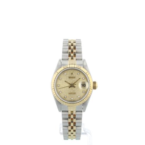 Ladies Rolex DateJust 69173 18ct Yellow Gold   Stainless Steel case with Champagne Jubilee Diamond dial