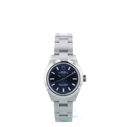 Ladies Rolex Oyster Perpetual 28 276200 Stainless Steel case with Blue dial