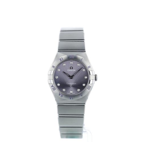 Ladies Omega Constellation 13110286060002 Steel case with Purple Diamond dial