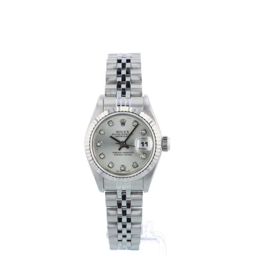Ladies Rolex DateJust  69174 Steel case with Silver Diamond Dot dial