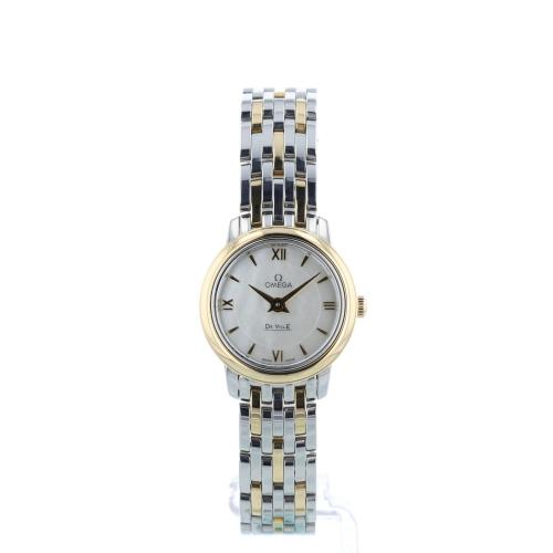 Ladies Omega DeVille 42420246005001 18ct Yellow Gold   Stainless Steel case with White MOP dial