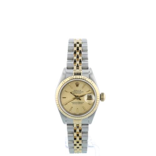 Ladies Rolex DateJust 69173 18ct Yellow Gold Stainless Steel case with Champagne Tapestry dial Ladies Rolex DateJust 69173 18ct Yellow Gold Stainless Steel case with Champagne Tapestry dial
