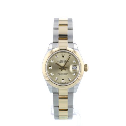 Ladies Rolex DateJust  279163 18ct Yellow Gold   Stainless Steel case with Champagne Diamond Set dial