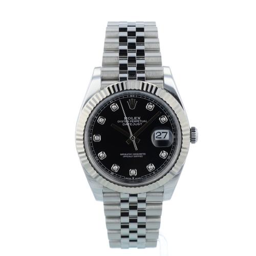 Gents Rolex Datejust 41 126334 Stainless Steel case with Black Diamond dial Gents Rolex Datejust 41 126334 Stainless Steel case with Black Diamond dial