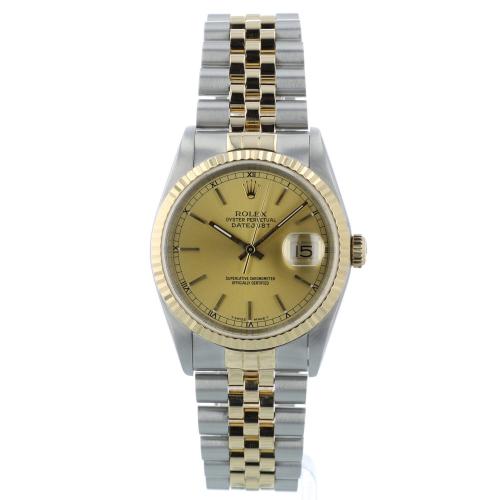 Gents Rolex DateJust 16233 18ct Yellow Gold   Stainless Steel case with Gilt dial