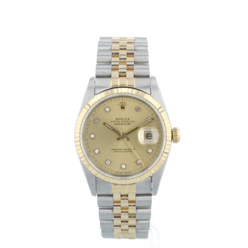Gents Rolex Datejust 16233 18ct Yellow Gold Stainless Steel case with Champagne Diamond Set dial Gents Rolex Datejust 16233 18ct Yellow Gold Stainless Steel case with Champagne Diamond Set dial