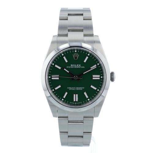 Gents Rolex Oyster Perpetual 41 124300 Steel case with Green dial Gents Rolex Oyster Perpetual 41 124300 Steel case with Green dial