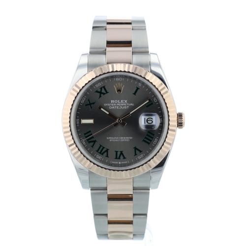 Gents Rolex Datejust 41 126331 18ct Rose Gold   Stainless Steel case with Wimbledon dial