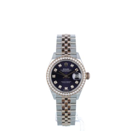 Ladies Rolex DateJust 28 279381RBR 18ct Yellow Gold Stainless Steel case with Aubergine dial Ladies Rolex DateJust 28 279381RBR 18ct Yellow Gold Stainless Steel case with Aubergine dial