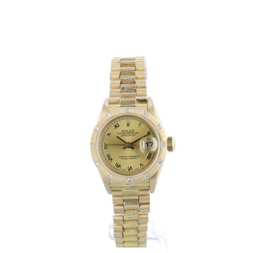 Ladies Rolex Datejust 69288 18ct Yellow Gold case with Gilt dial