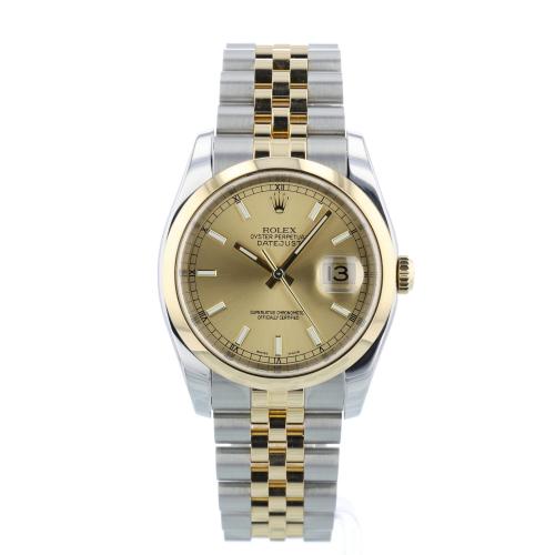Gents Rolex DateJust 36 116203 18ct Yellow Gold   Stainless Steel case with Gilt dial