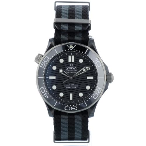 Gents Omega Seamaster 21092442001002 Titanium   Black Ceramic case with Black Wave dial