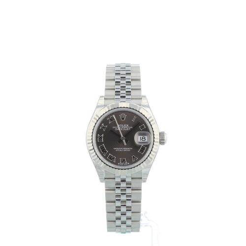 Ladies Rolex DateJust 28 279174 Steel case with Dark Grey dial