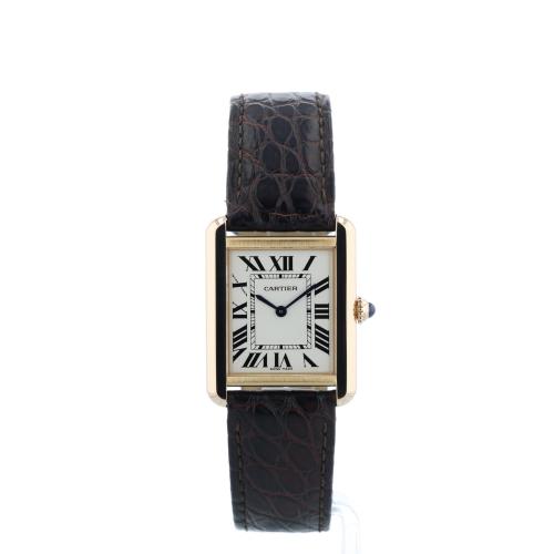 Ladies Cartier Tank Solo W5200024 18ct Rose Gold case with Silver dial