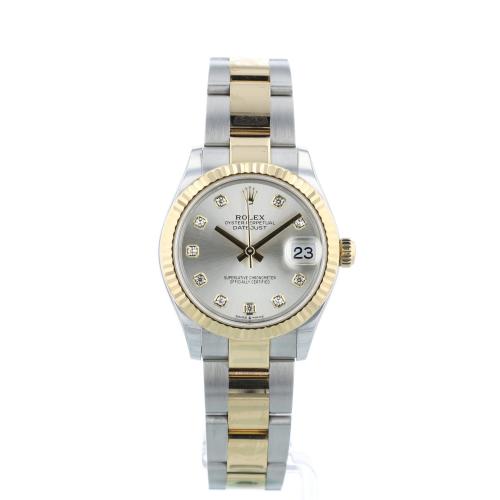 Ladies Rolex DateJust 278273 18ct Yellow Gold   Stainless Steel case with Silver Diamond Dot dial