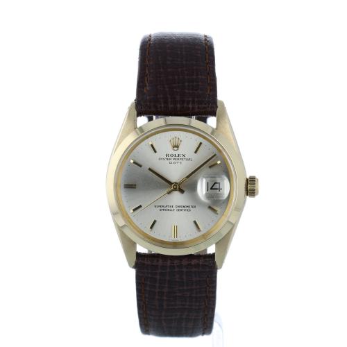 Gents Rolex Oyster Perpetual Date 1500 9 CT case with Silver dial Gents Rolex Oyster Perpetual Date 1500 9 CT case with Silver dial