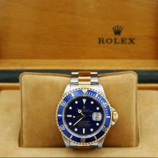 Gents Rolex Submariner Date 16613 18ct Yellow Gold Stainless Steel case with Blue dial