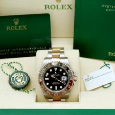 Gents Rolex GMT Master II 126711CHNR 18ct Rose Gold Stainless Steel case with Black dial
