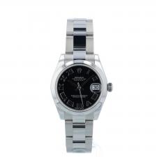 Ladies Rolex DateJust 31 178240 Steel case with Black dial