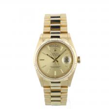 Gents Rolex Day Date 18038 18ct Yellow Gold case with Champagne Tapestry dial