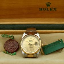 Gents Rolex DateJust 16233 18ct Yellow Gold Stainless Steel case with Tapestry dial
