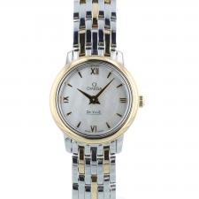 Ladies Omega DeVille 42420246005001 18ct Yellow Gold Stainless Steel case with White MOP dial