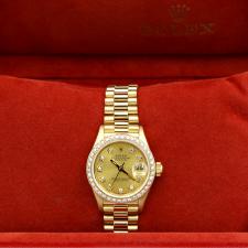Ladies Rolex DateJust 69178 18ct Yellow Gold case with Champagne Diamond Set dial