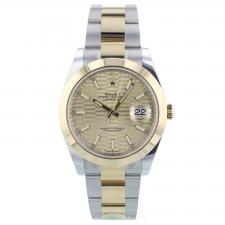 Gents Rolex Datejust 41 126303 18ct Yellow Gold Stainless Steel case with Champagne Motif dial