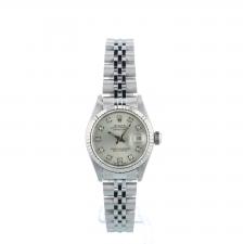 Ladies Rolex DateJust 69174 Stainless Steel case with Silver Diamond Dot dial