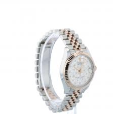 Ladies Rolex DateJust 31 278271 18ct Rose Gold Stainless Steel case with Silver Floral Motif Diamond dial
