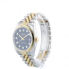 Gents Rolex Datejust 36 116233 18ct Yellow Gold   Stainless Steel case with Black Diamond Set  dial
