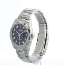 Gents Rolex Datejust 36 126234 Steel case with Blue Fluted Motif Diamond dial
