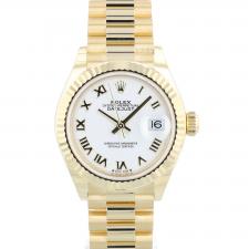 Ladies Rolex DateJust 279178 18ct Yellow Gold case with White dial