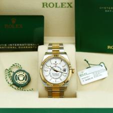 Gents Rolex Sky Dweller 326933 18ct Yellow Gold Stainless Steel case with White dial