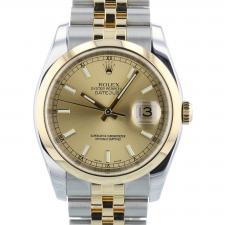 Gents Rolex DateJust 36 116203 18ct Yellow Gold Stainless Steel case with Gilt dial